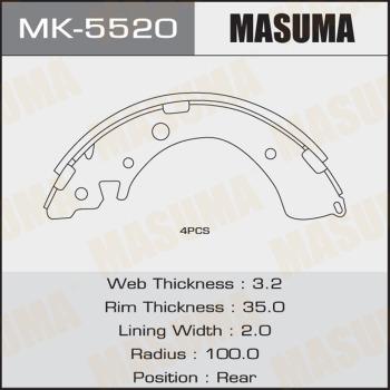 MASUMA MK-5520 - Комплект тормозных колодок, барабанные avtokuzovplus.com.ua