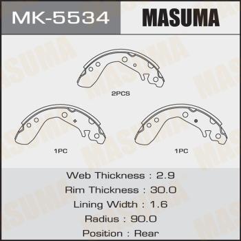 MASUMA MK5534 - Комплект гальм, барабанний механізм autocars.com.ua