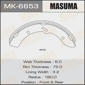 MASUMA MK-6653 - Комплект тормозных колодок, барабанные avtokuzovplus.com.ua