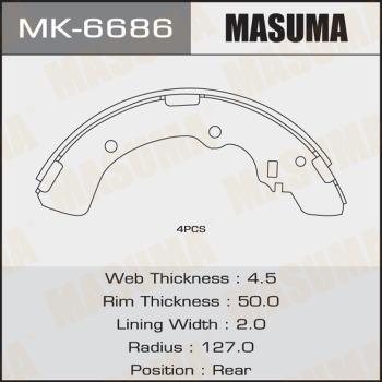 MASUMA MK-6686 - Комплект гальм, барабанний механізм autocars.com.ua