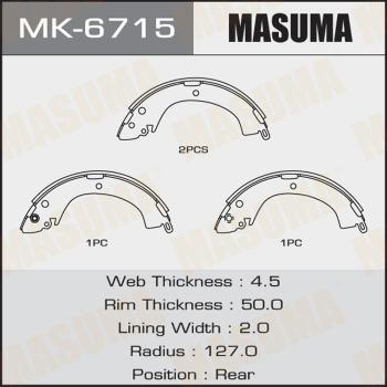 MASUMA MK-6715 - Комплект гальм, барабанний механізм autocars.com.ua