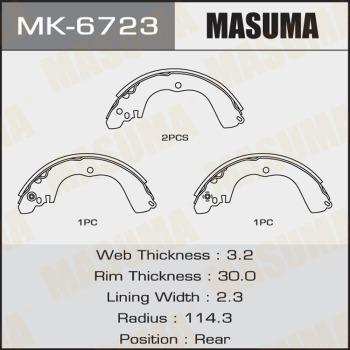 MASUMA MK-6723 - Комплект тормозных колодок, барабанные avtokuzovplus.com.ua