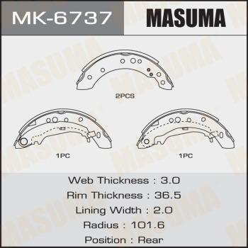 MASUMA MK-6737 - Комплект гальм, барабанний механізм autocars.com.ua