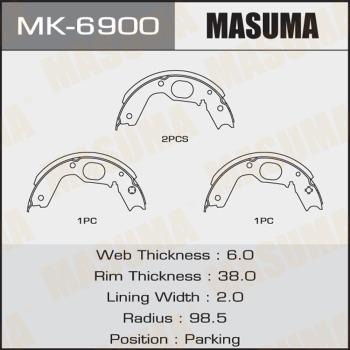 MASUMA MK-6900 - Комплект гальм, барабанний механізм autocars.com.ua