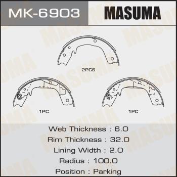 MASUMA MK-6903 - Комплект гальм, барабанний механізм autocars.com.ua