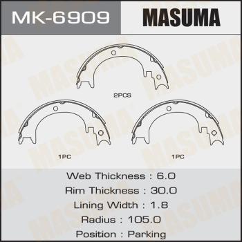 MASUMA MK-6909 - Комплект тормозных колодок, барабанные avtokuzovplus.com.ua