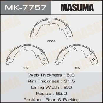 MASUMA MK-7757 - Комплект гальм, барабанний механізм autocars.com.ua