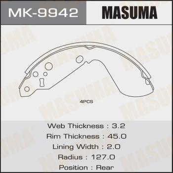MASUMA MK-9942 - Комплект гальм, барабанний механізм autocars.com.ua