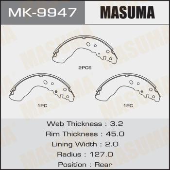 MASUMA MK-9947 - Комплект гальм, барабанний механізм autocars.com.ua