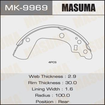 MASUMA MK-9969 - Комплект гальм, барабанний механізм autocars.com.ua