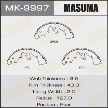MASUMA MK-9997 - Комплект гальм, барабанний механізм autocars.com.ua