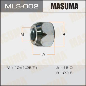 MASUMA MLS-002 - Гайка колеса 12x1.25 - под ключ=21мм MLS002 MASUMA autocars.com.ua