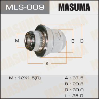 MASUMA MLS-009 - Гайка кріплення колеса autocars.com.ua