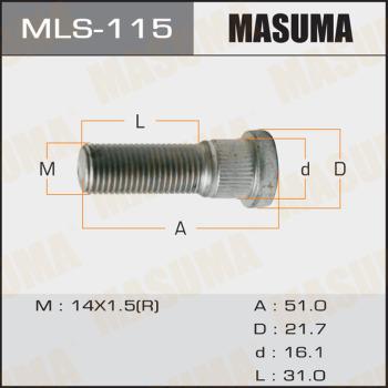 MASUMA MLS-115 - Шпилька колеса OEM 90942-02077 ToyotaTOYOTA LAND_CRUISER 200 MLS115 MASUMA autocars.com.ua