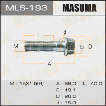 MASUMA MLS-193 - Болт регулювання розвалу коліс autocars.com.ua