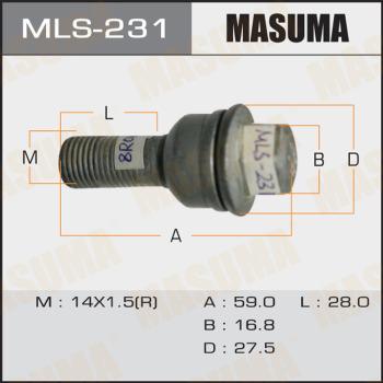 MASUMA MLS-231 - Болт для кріплення колеса autocars.com.ua