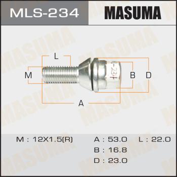 MASUMA MLS-234 - Болт для кріплення колеса autocars.com.ua