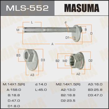 MASUMA MLS-552 - Болт развальный Lexus GX 470 02-09- Toyota Tacoma 04-15 MLS552 Masuma autocars.com.ua