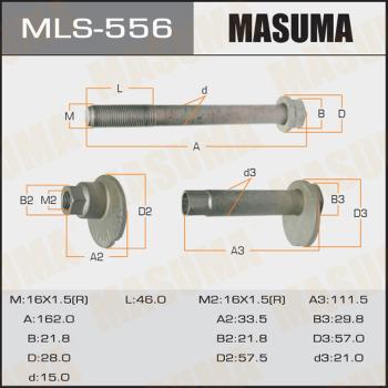 MASUMA MLS-556 - Болт регулювання розвалу коліс autocars.com.ua