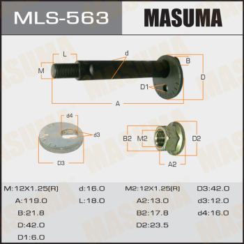 MASUMA MLS-563 - Болт развальный Mitsubishi Pajero 99-06 MLS563 Masuma autocars.com.ua