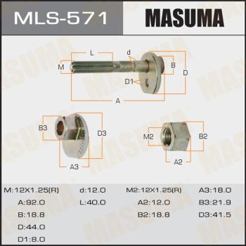MASUMA MLS571 - Болт регулювання розвалу коліс autocars.com.ua