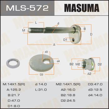 MASUMA MLS572 - Болт регулювання розвалу коліс autocars.com.ua