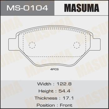 MASUMA MS-0104 - Комплект гальм, барабанний механізм autocars.com.ua
