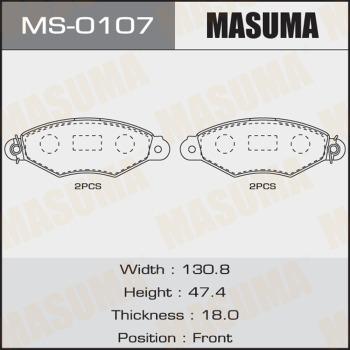 MASUMA MS-0107 - Комплект гальм, барабанний механізм autocars.com.ua