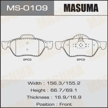 MASUMA MS-0109 - Комплект гальм, барабанний механізм autocars.com.ua