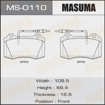 MASUMA MS-0110 - Комплект гальм, барабанний механізм autocars.com.ua