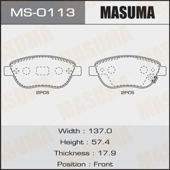 MASUMA MS-0113 - Комплект гальм, барабанний механізм autocars.com.ua
