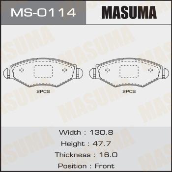 MASUMA MS-0114 - Комплект тормозных колодок, барабанные avtokuzovplus.com.ua