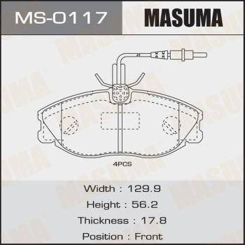 MASUMA MS-0117 - Комплект гальм, барабанний механізм autocars.com.ua