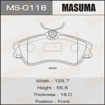 MASUMA MS-0118 - Комплект тормозных колодок, барабанные avtokuzovplus.com.ua