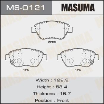 MASUMA MS-0121 - Комплект гальм, барабанний механізм autocars.com.ua