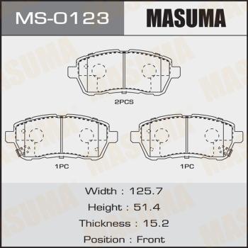 MASUMA MS-0123 - Комплект гальм, барабанний механізм autocars.com.ua