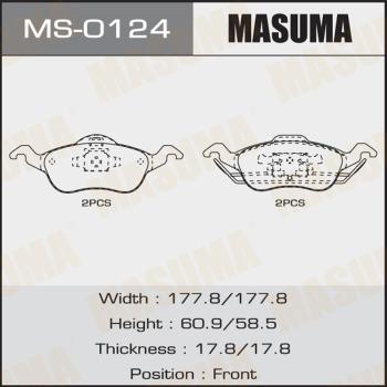 MASUMA MS-0124 - Комплект гальм, барабанний механізм autocars.com.ua