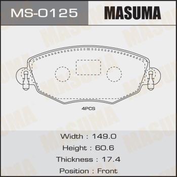 MASUMA MS-0125 - Комплект тормозных колодок, барабанные avtokuzovplus.com.ua