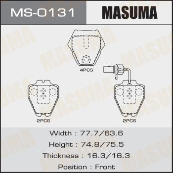 MASUMA MS-0131 - Комплект гальм, барабанний механізм autocars.com.ua
