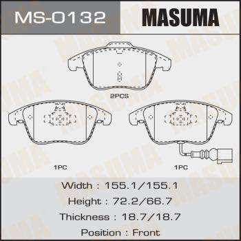 MASUMA MS-0132 - Комплект гальм, барабанний механізм autocars.com.ua