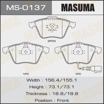 MASUMA MS-0137 - Комплект гальм, барабанний механізм autocars.com.ua