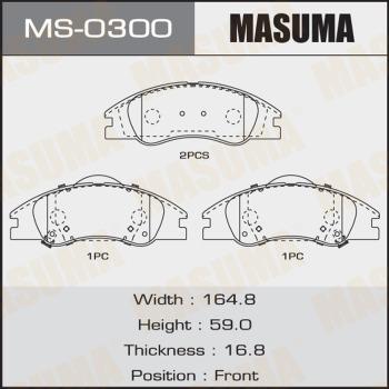 MASUMA MS-0300 - Комплект гальм, барабанний механізм autocars.com.ua