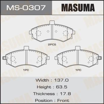 MASUMA MS-0307 - Комплект тормозных колодок, барабанные avtokuzovplus.com.ua