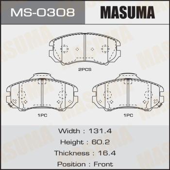 MASUMA MS-0308 - Комплект гальм, барабанний механізм autocars.com.ua