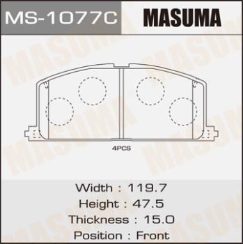 MASUMA MS-1077 - Комплект гальм, барабанний механізм autocars.com.ua