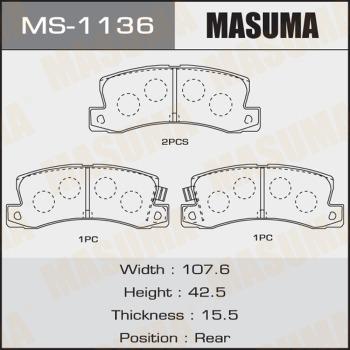 MASUMA MS-1136 - Комплект тормозных колодок, барабанные avtokuzovplus.com.ua