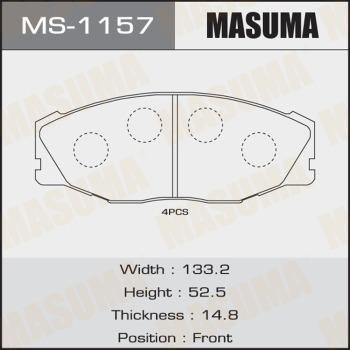 MASUMA MS-1157 - Комплект гальм, барабанний механізм autocars.com.ua