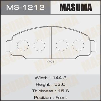 MASUMA MS-1212 - Комплект гальм, барабанний механізм autocars.com.ua