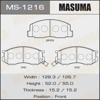 MASUMA MS-1216 - Комплект тормозных колодок, барабанные avtokuzovplus.com.ua