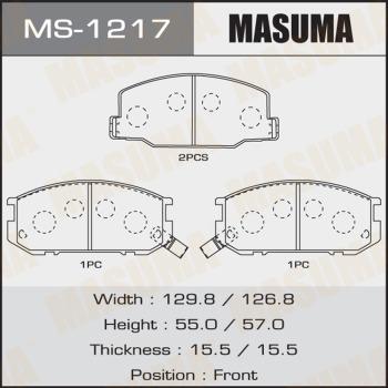 MASUMA MS-1217 - Комплект гальм, барабанний механізм autocars.com.ua